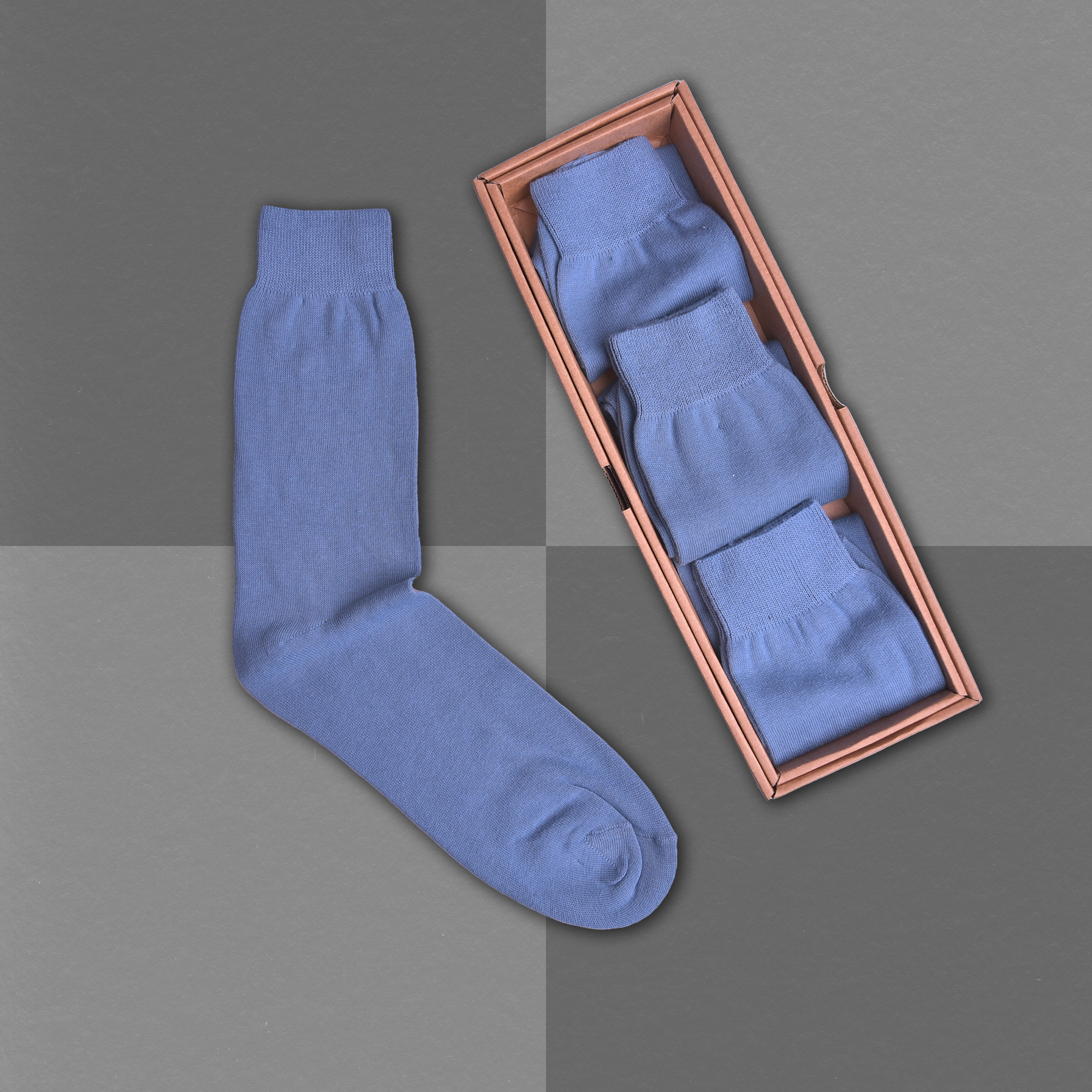100% bavlněné ponožky - modré