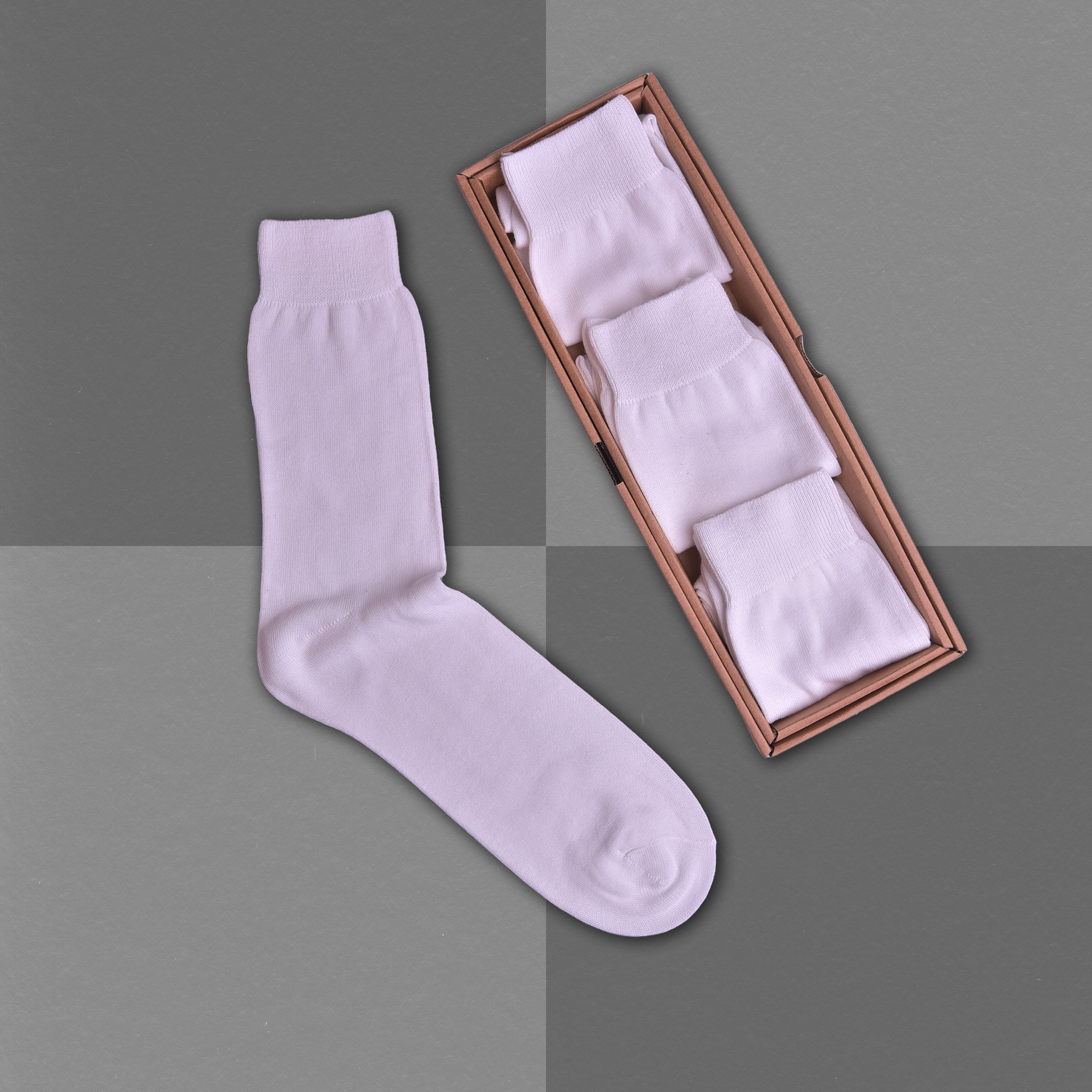 100% bavlněné ponožky - bílé
